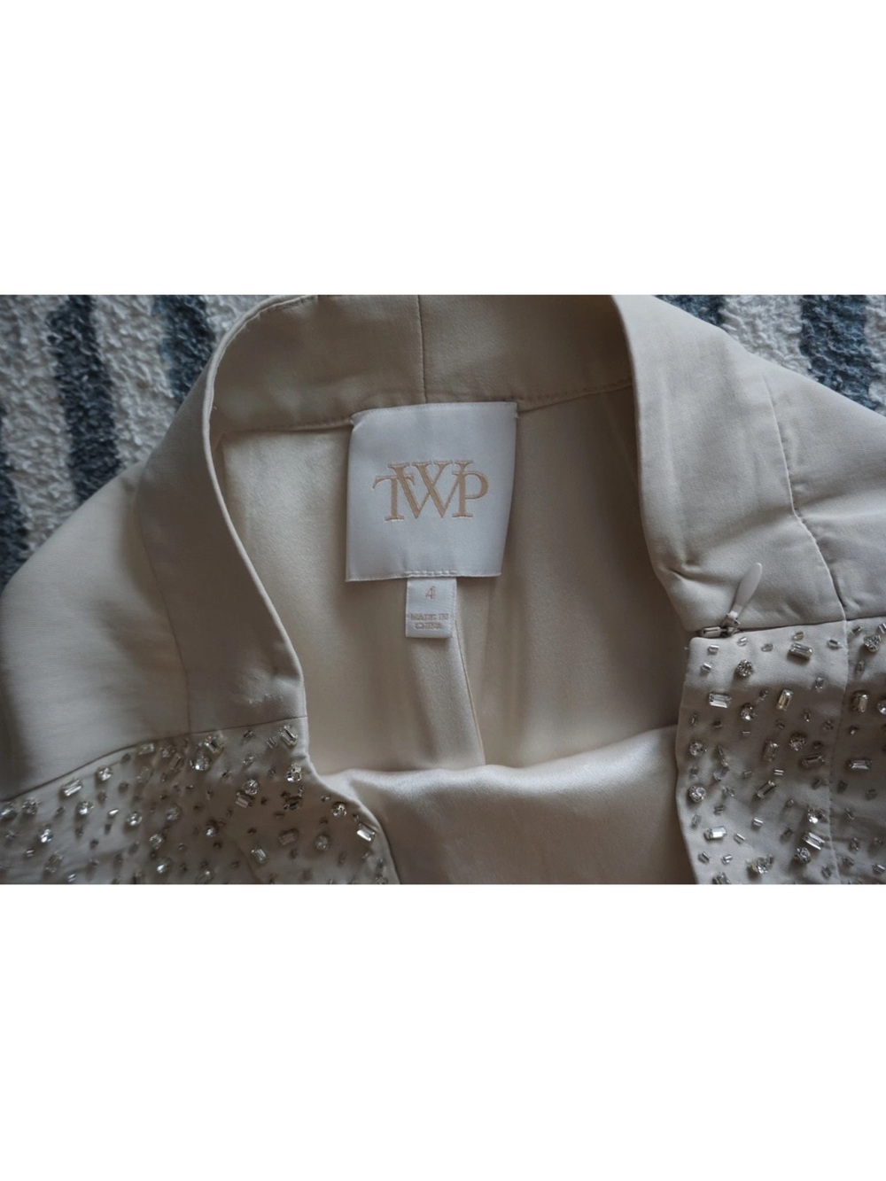 TWP Custom Bridal Rehearsal 2-Piece Matching Set Crystal Beaded Skirt Top Size 2 - Picture 7 of 12